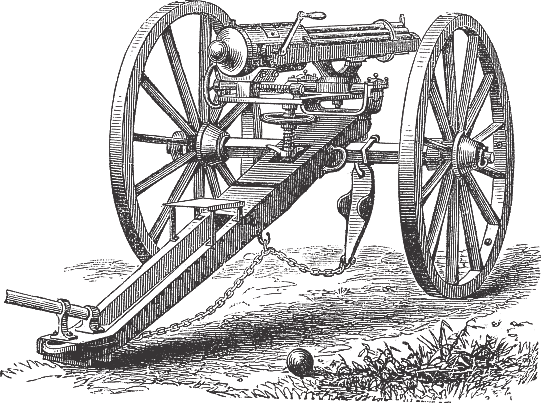 Drawing of a Gatling Gun