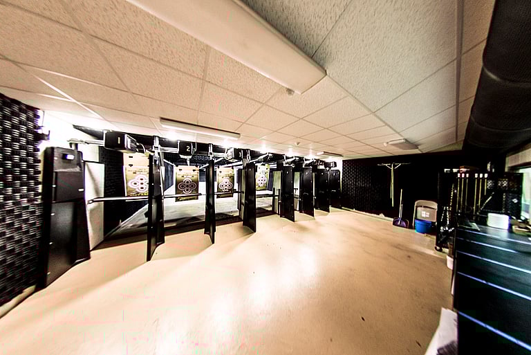 Our indoor range is heated with motorized targets