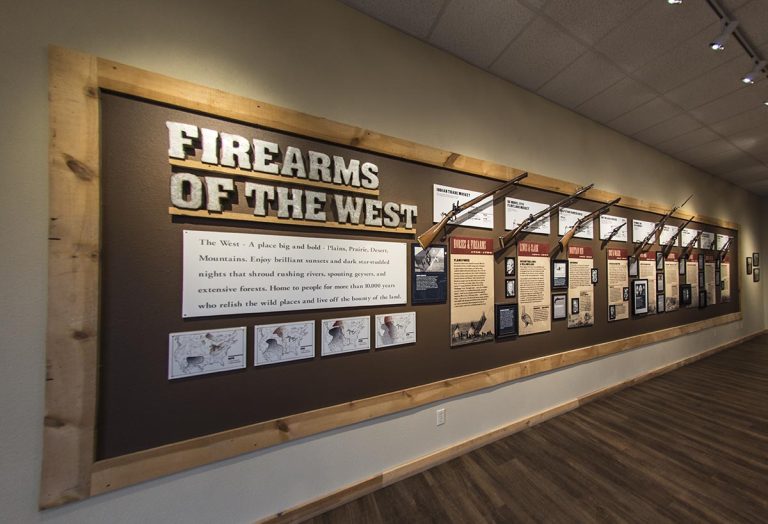 Firearms of the West history display at Cody Firearms Experience